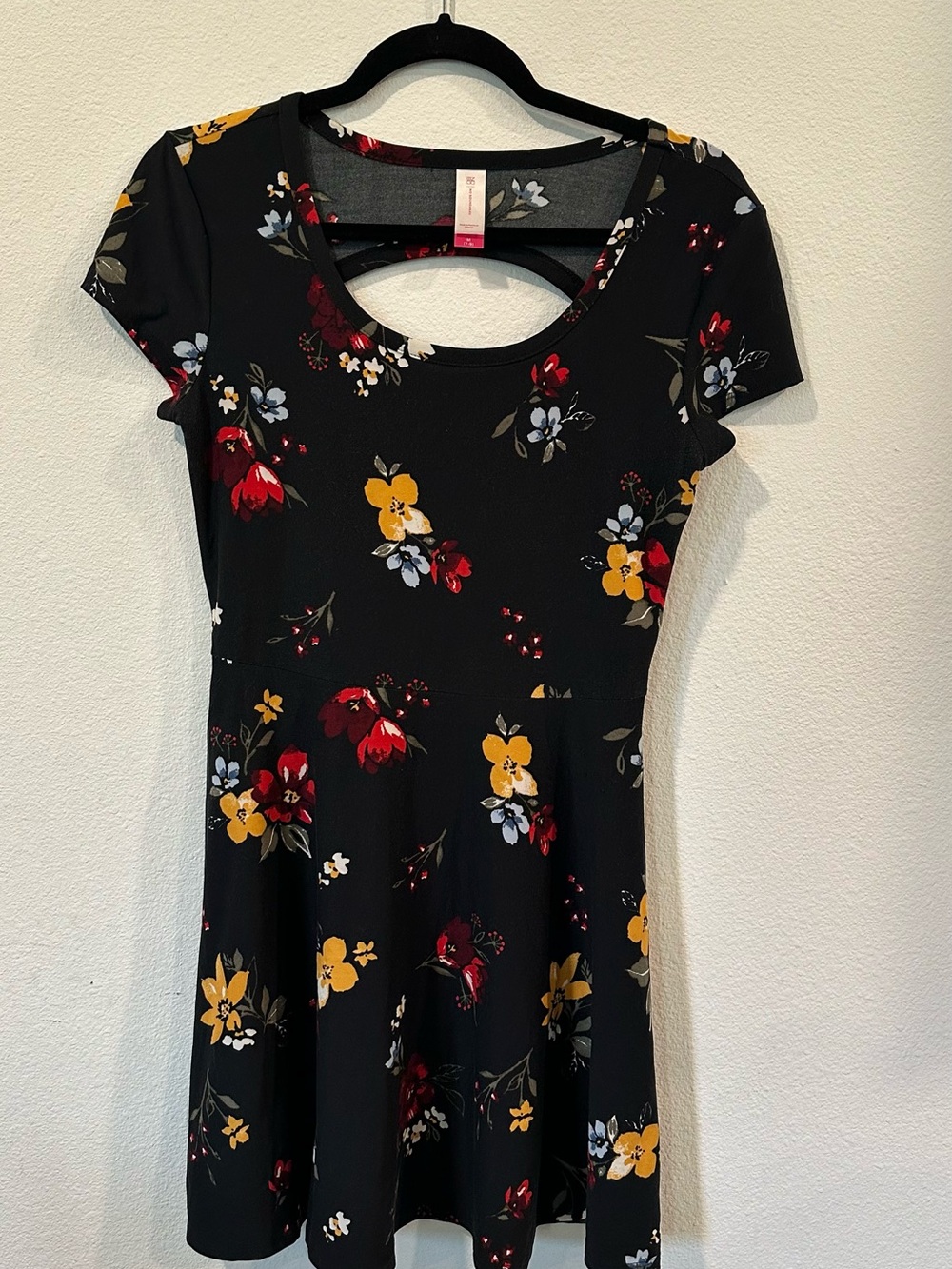 No Boundaries Black Floral Lace-Trim Dress